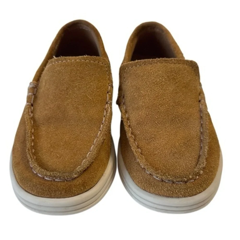 Zara Suede Slip On Loafers Tan Kids Shoes 23 EU